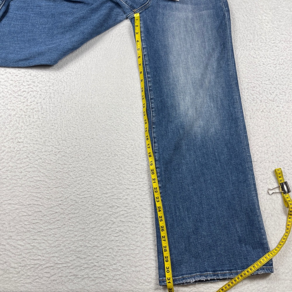 Vervet Olivia Wide Leg Jeans Womens 31 Blue High‎ Rise Raw Hem Casual T5920 - Picture 6 of 10